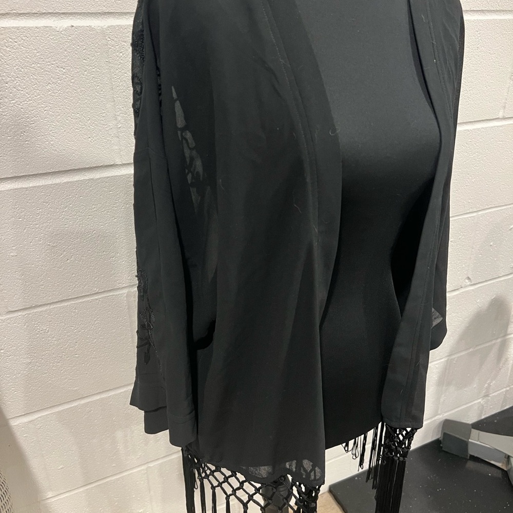 Forever 21 Black Sheer Kimono Cardigan Size Small